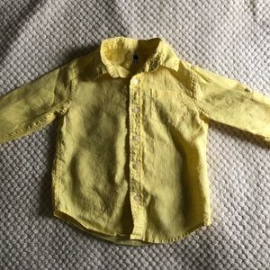 Janie and Jack Yellow Linen Shirt